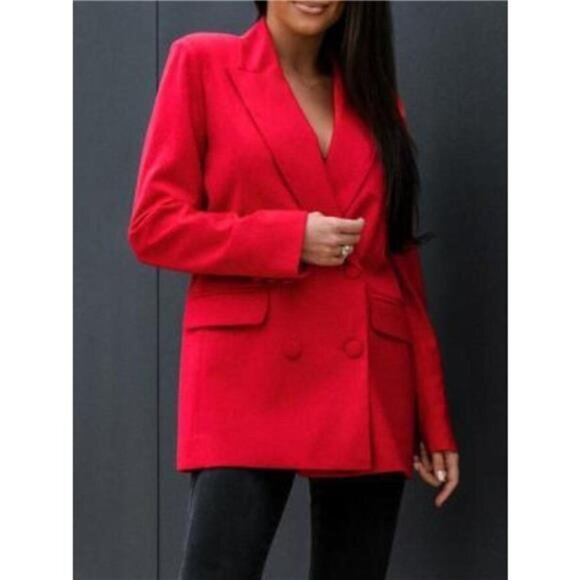 Double-Breasted Long Sleeve Blazer - Picture 15 of 15